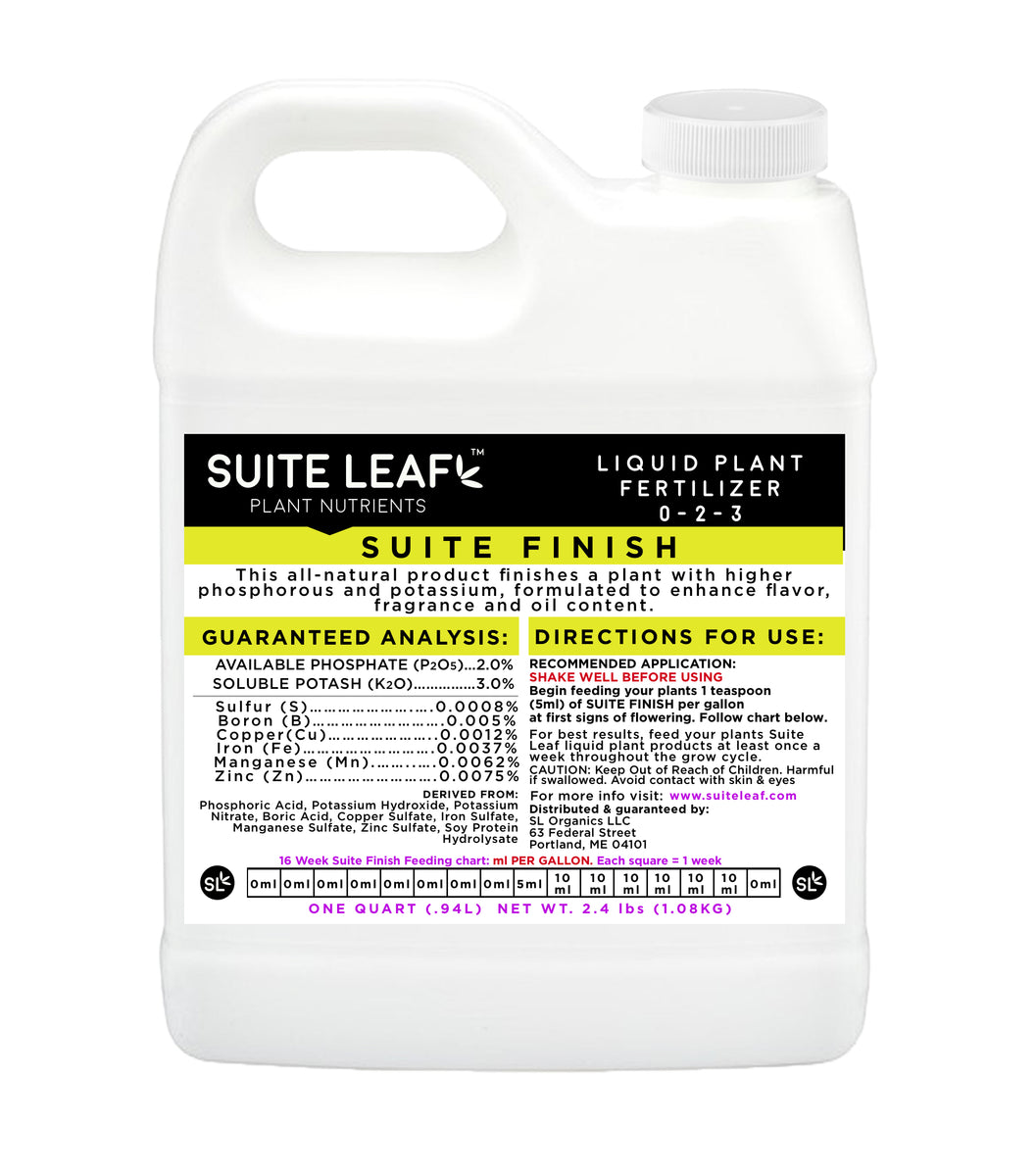 plant protein hydrolysate fertilizer Suite Finish Hydroponic Fertilizer NPK 0-2-3 – Suite Leaf Plant Nutrients