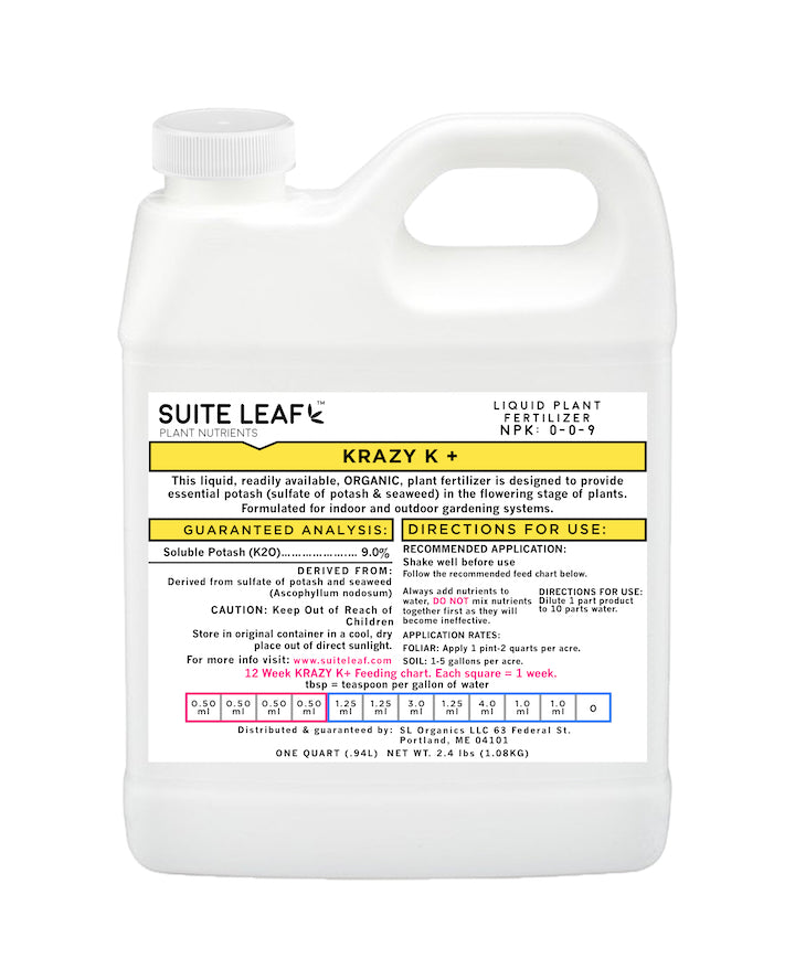 original liquid plant fertilizer KRAZY K+ 0-0-9 Organic Liquid Plant Fertilizer