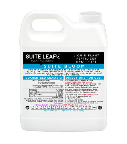 5-10-5 liquid plant fertilizer Suite Bloom Hydroponic Fertilizer NPK 1-3-5 – Suite Leaf Plant Nutrients